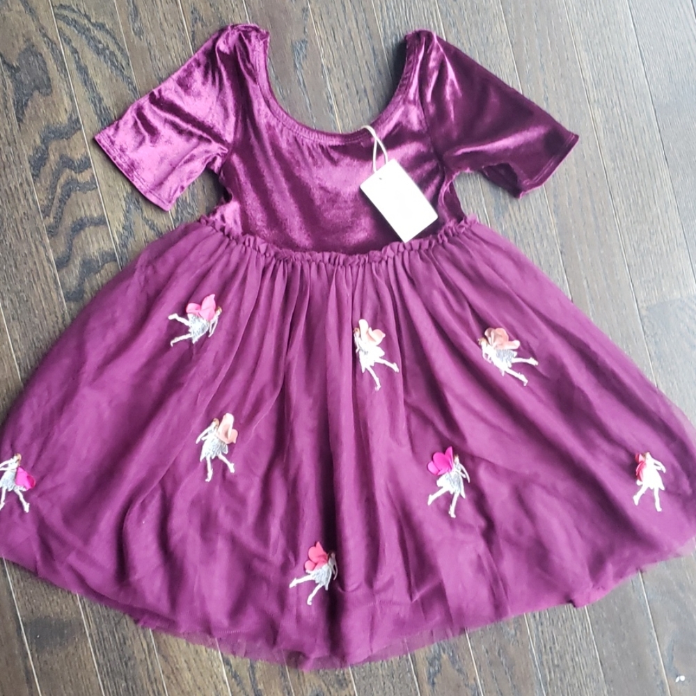 Mini Boden Beetroot Purple Fairies Dress